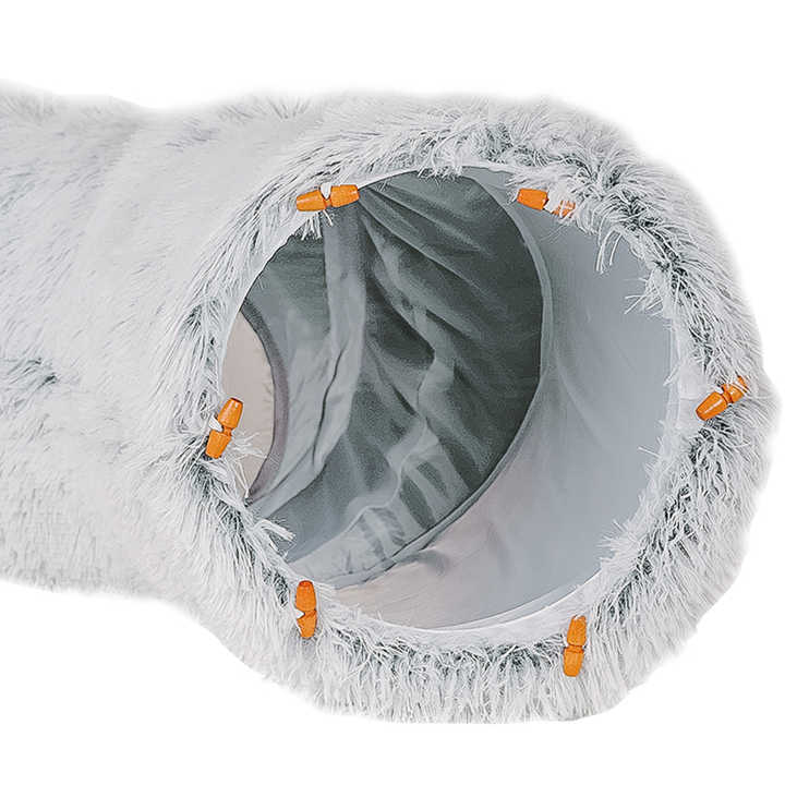 Plush Cat Bed with Hidden Tunnel - Rainbow